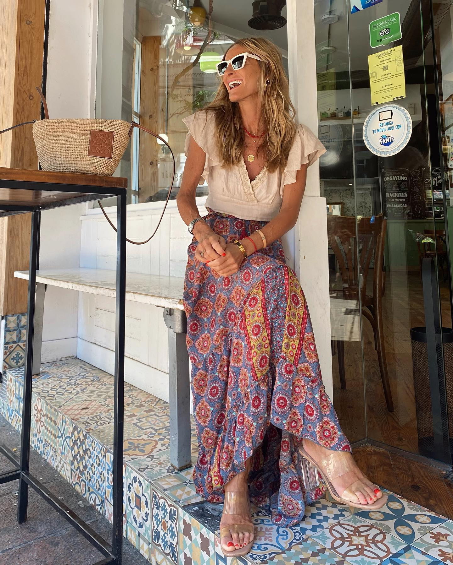 Boho Tie Tassel Print Elegant High Waist Casual A-Line Beach Skirts